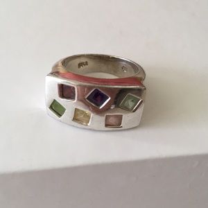 Sterling silver ring stones 7 1/2
